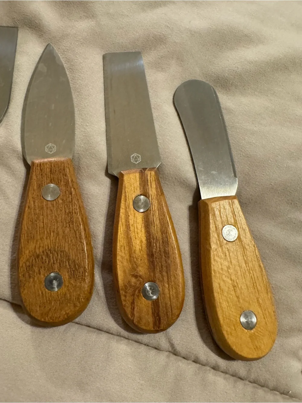 Wood Handle Cheese Knife and Serving Set - Brown